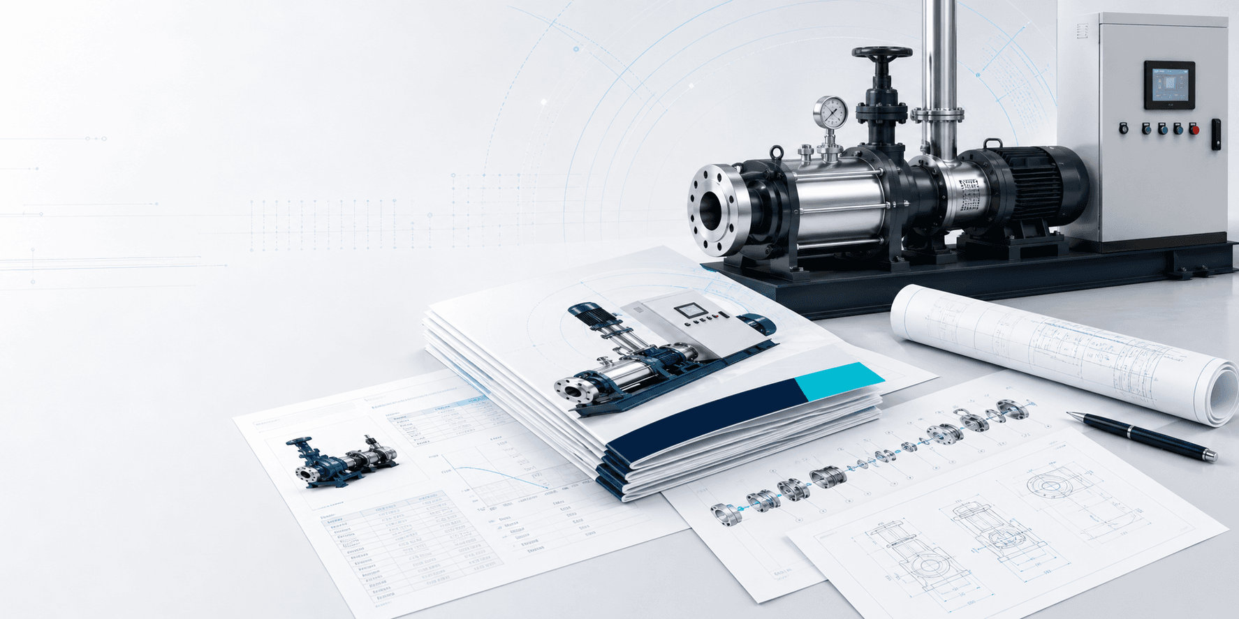 Pump catalogs, datasheets, technical drawings